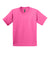 Gildan 2000B/G200B Youth Ultra Short Sleeve Crewneck T-Shirt Safety Pink Flat Front