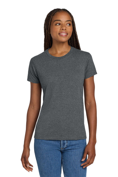 Gildan 2000L/G200L Womens Ultra Short Sleeve Crewneck T-Shirt Heather Dark Grey Model Front