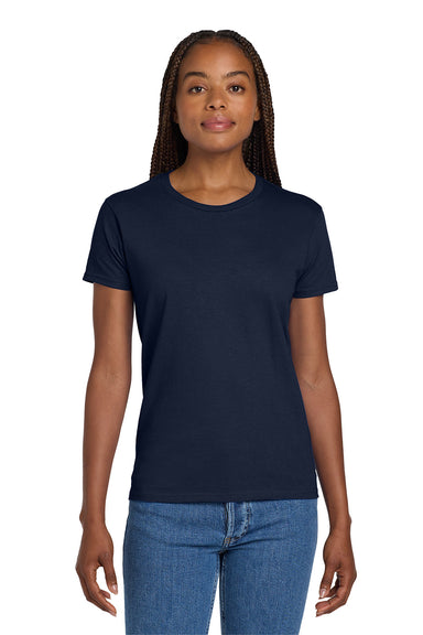 Gildan 2000L/G200L Womens Ultra Short Sleeve Crewneck T-Shirt Navy Blue Model Front