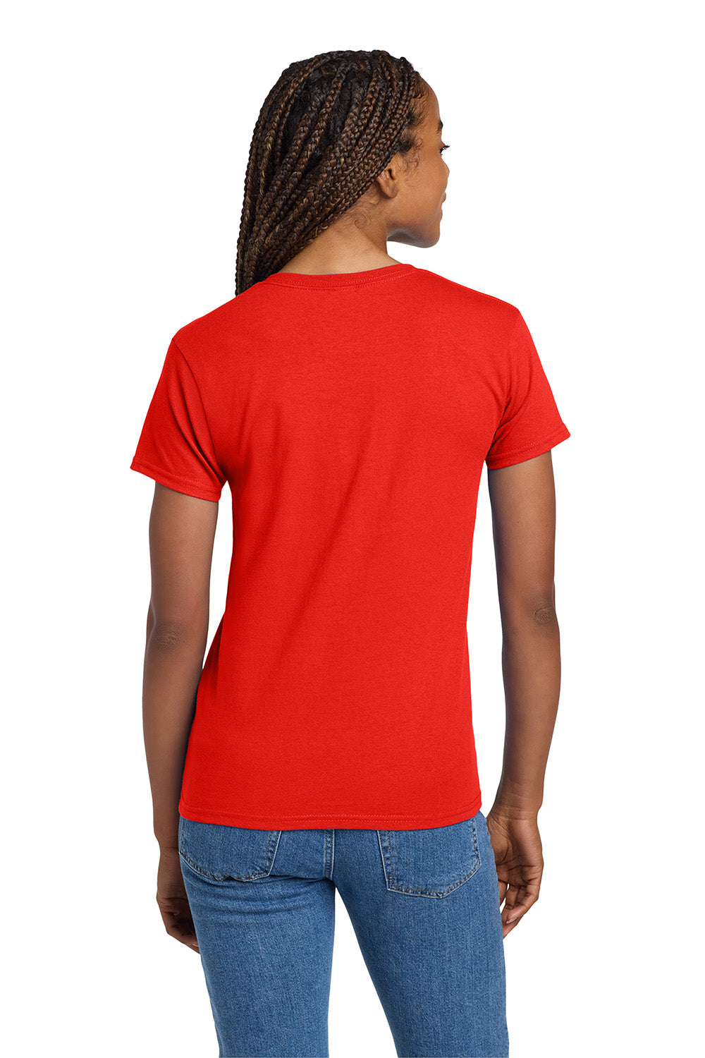 Gildan 2000L/G200L Womens Ultra Short Sleeve Crewneck T-Shirt Red Model Back