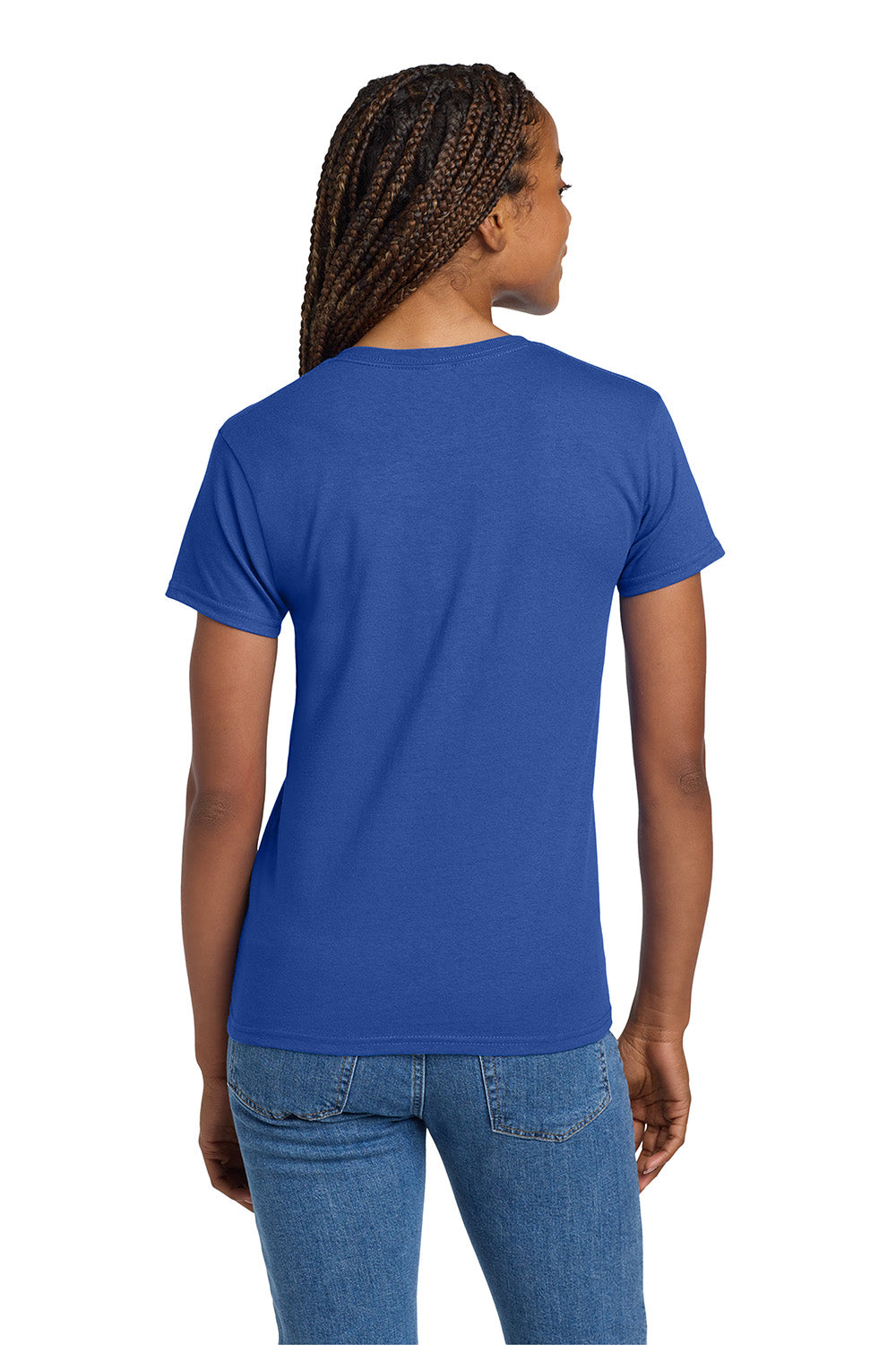 Gildan 2000L/G200L Womens Ultra Short Sleeve Crewneck T-Shirt Royal Blue Model Back