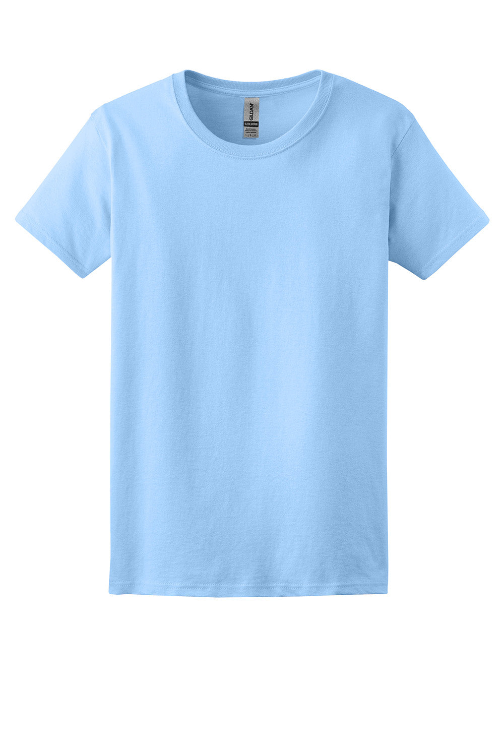 Gildan 2000L/G200L Womens Ultra Short Sleeve Crewneck T-Shirt Light Blue Flat Front