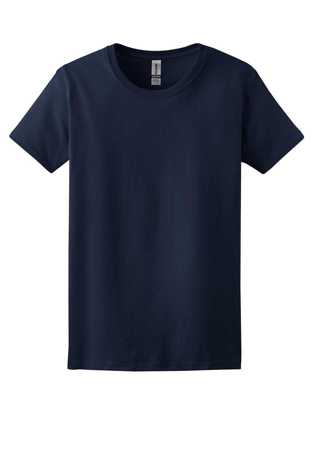 Gildan 2000L/G200L Womens Ultra Short Sleeve Crewneck T-Shirt Navy Blue Flat Front