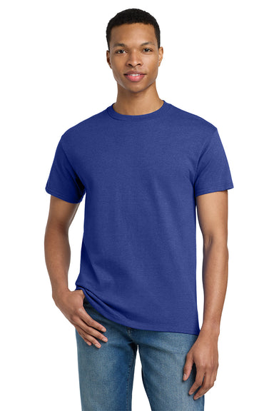 Gildan 2000/G200/G200T Mens Ultra Short Sleeve Crewneck T-Shirt Antique Royal Blue Model Front