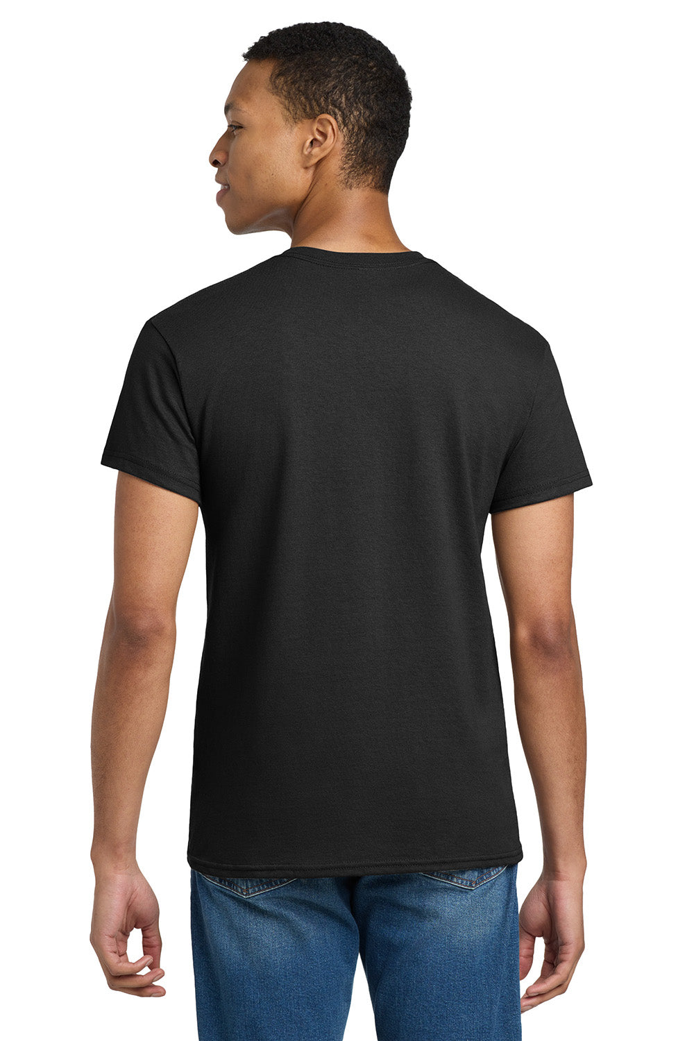 Gildan 2000/G200/G200T Mens Ultra Short Sleeve Crewneck T-Shirt Black Model Back