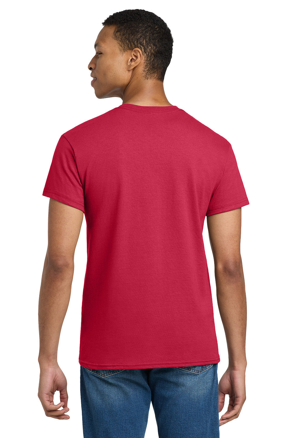 Gildan 2000/G200/G200T Mens Ultra Short Sleeve Crewneck T-Shirt Cherry Red Model Back