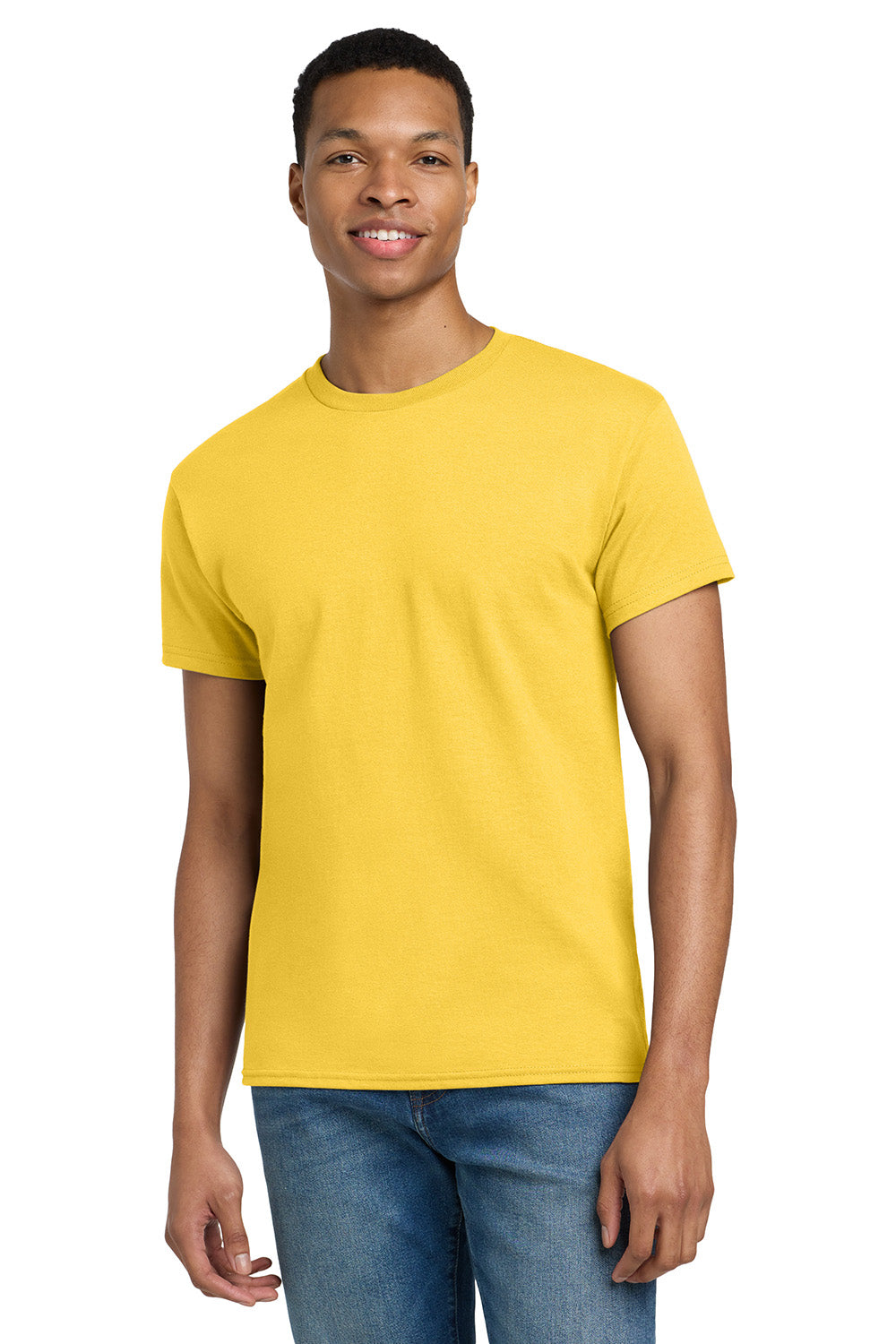 Gildan 2000/G200/G200T Mens Ultra Short Sleeve Crewneck T-Shirt Daisy Yellow Model Front