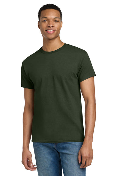 Gildan 2000/G200/G200T Mens Ultra Short Sleeve Crewneck T-Shirt Forest Green Model Front