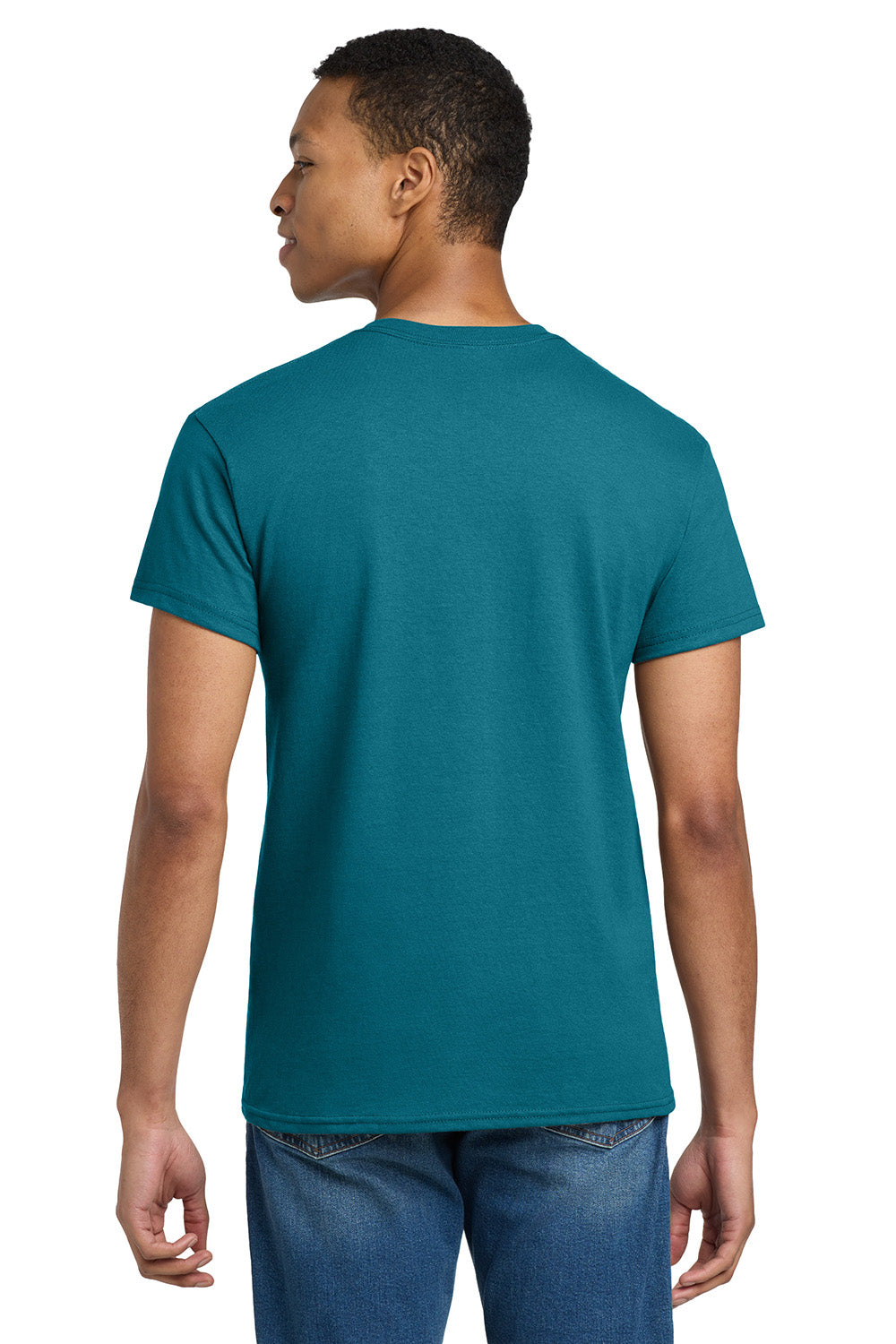 Gildan 2000/G200/G200T Mens Ultra Short Sleeve Crewneck T-Shirt Galapagos Blue Model Back