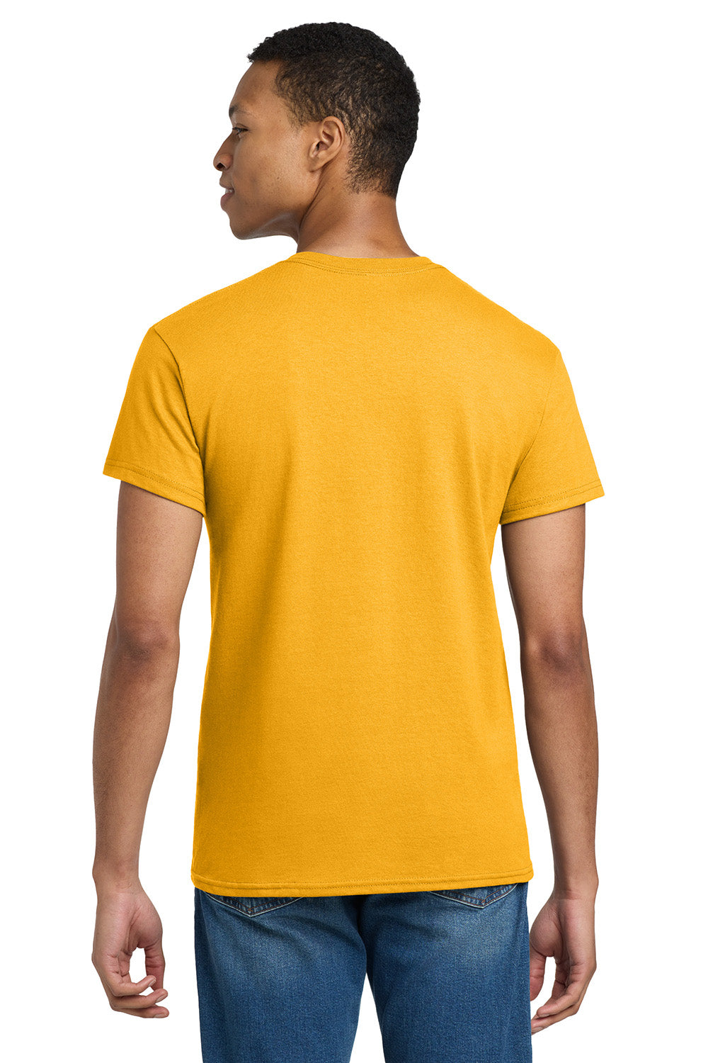 Gildan 2000/G200/G200T Mens Ultra Short Sleeve Crewneck T-Shirt Gold Model Back