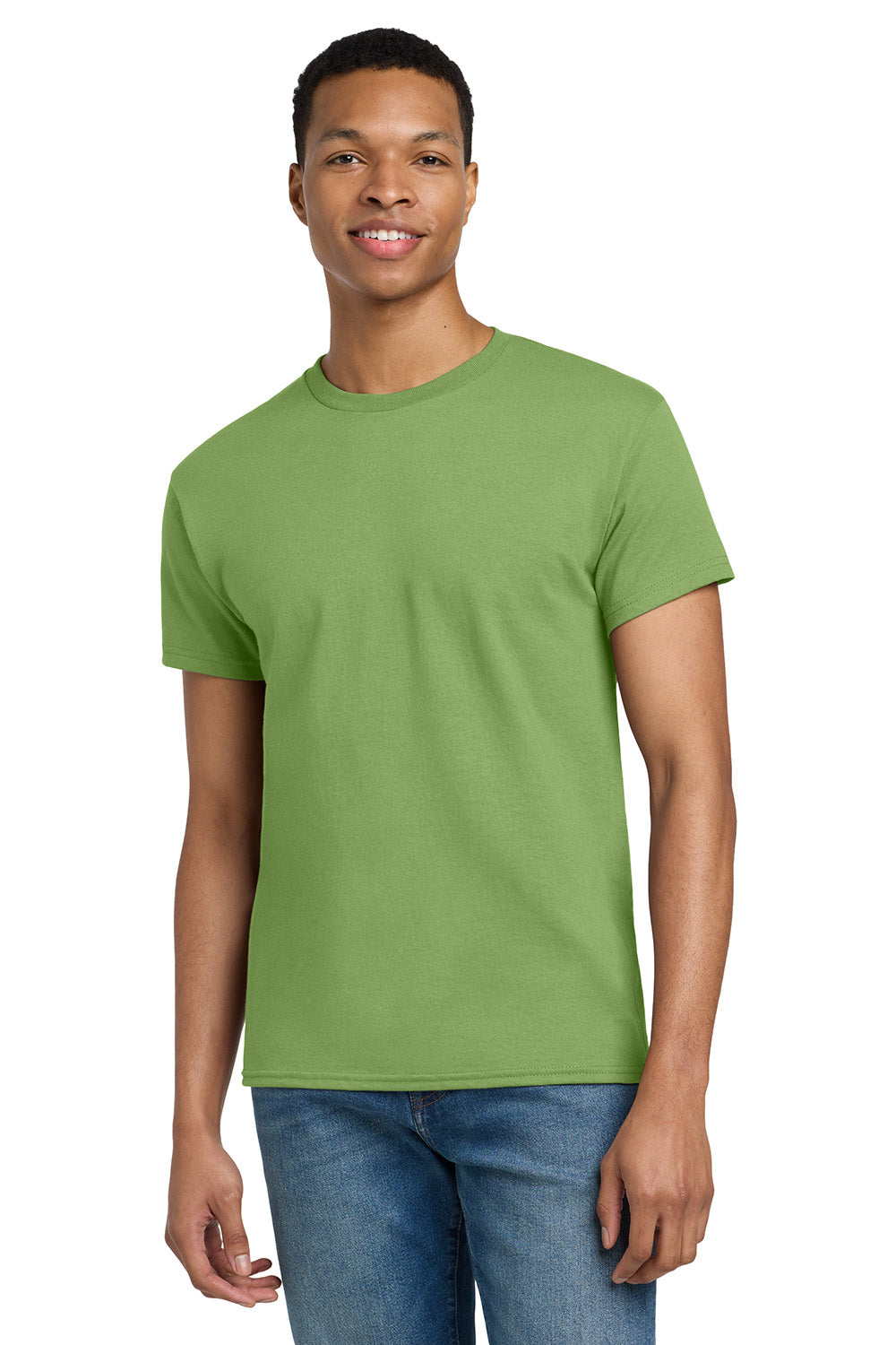 Gildan 2000/G200/G200T Mens Ultra Short Sleeve Crewneck T-Shirt Kiwi Green Model Front