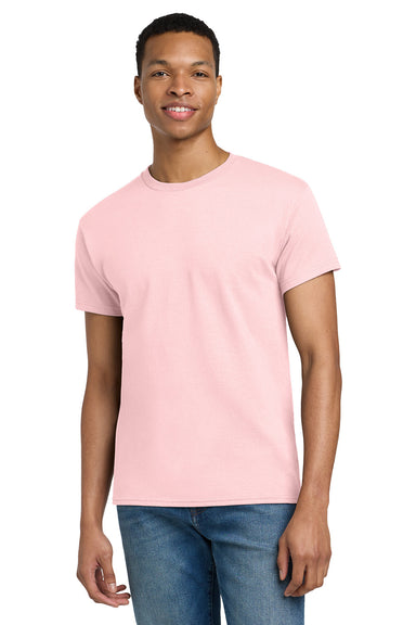 Gildan 2000/G200/G200T Mens Ultra Short Sleeve Crewneck T-Shirt Light Pink Model Front