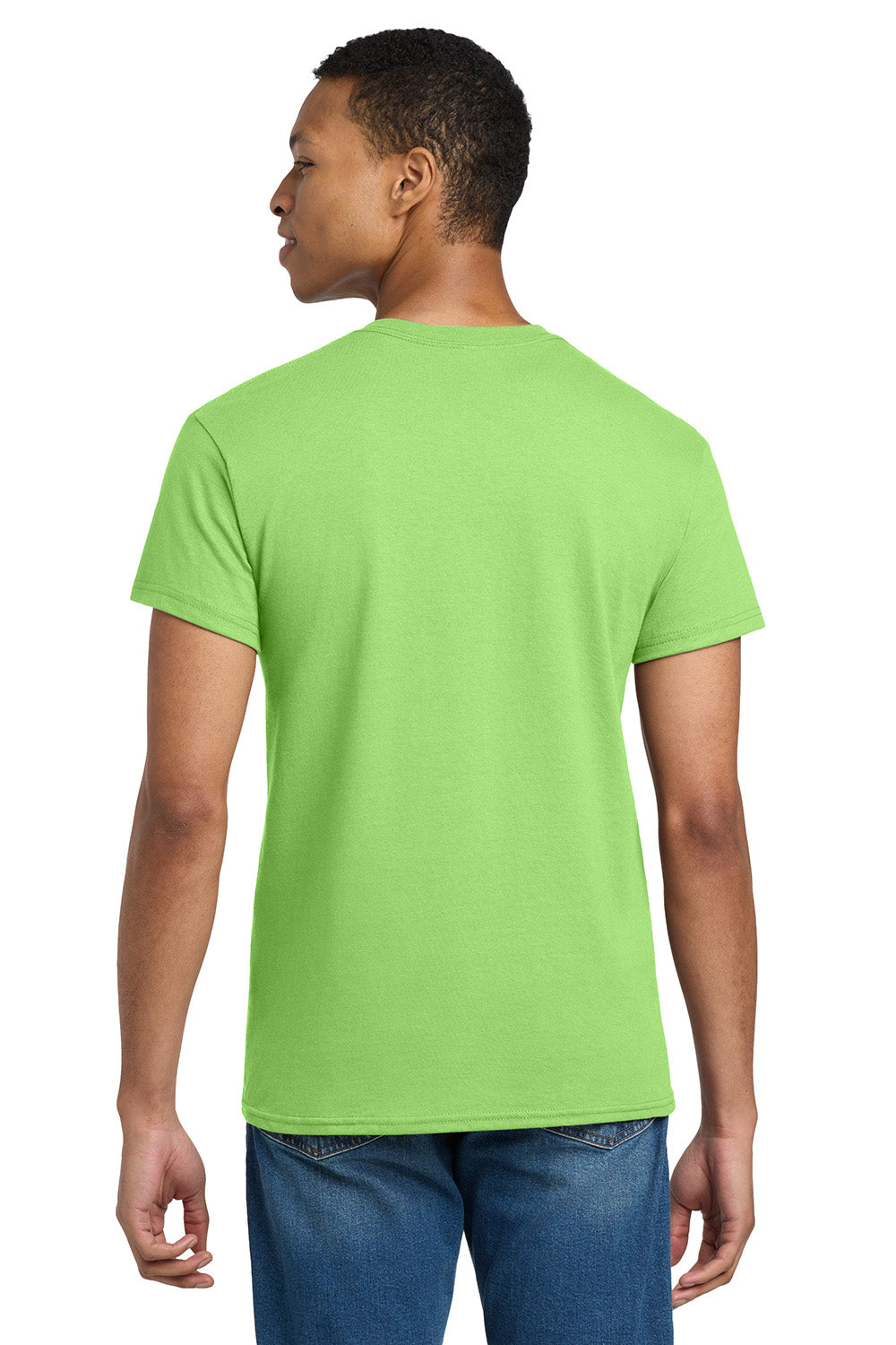 Gildan 2000/G200/G200T Mens Ultra Short Sleeve Crewneck T-Shirt Lime Green Model Back