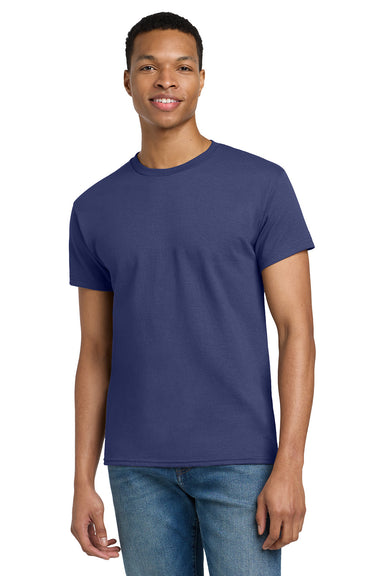 Gildan 2000/G200/G200T Mens Ultra Short Sleeve Crewneck T-Shirt Metro Blue Model Front