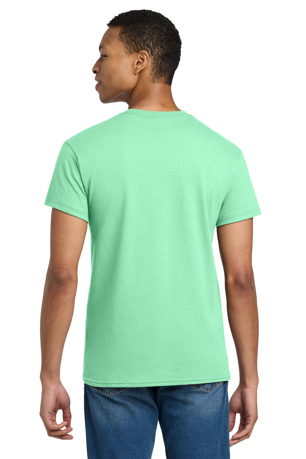 Gildan 2000/G200/G200T Mens Ultra Short Sleeve Crewneck T-Shirt Mint Green Model Back