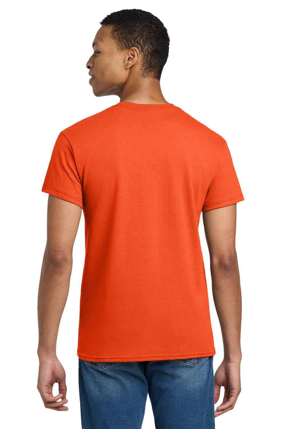 Gildan 2000/G200/G200T Mens Ultra Short Sleeve Crewneck T-Shirt Orange Model Back