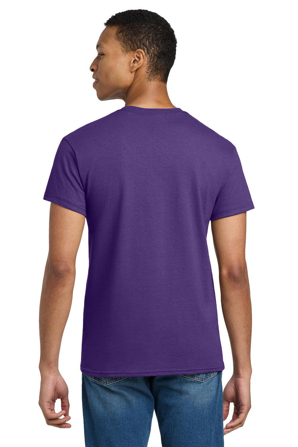 Gildan 2000/G200/G200T Mens Ultra Short Sleeve Crewneck T-Shirt Purple Model Back