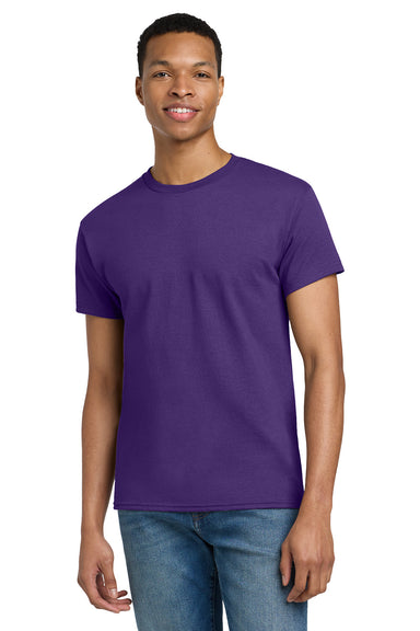 Gildan 2000/G200/G200T Mens Ultra Short Sleeve Crewneck T-Shirt Purple Model Front