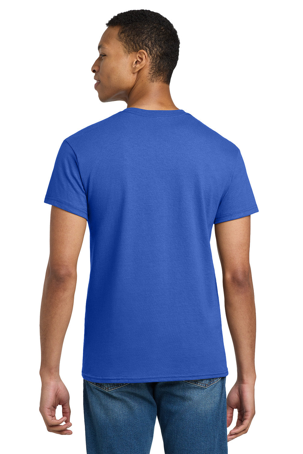 Gildan 2000/G200/G200T Mens Ultra Short Sleeve Crewneck T-Shirt Royal Blue Model Back