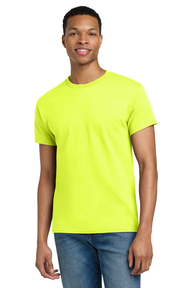 Gildan 2000/G200/G200T Mens Ultra Short Sleeve Crewneck T-Shirt Safety Green Model Front