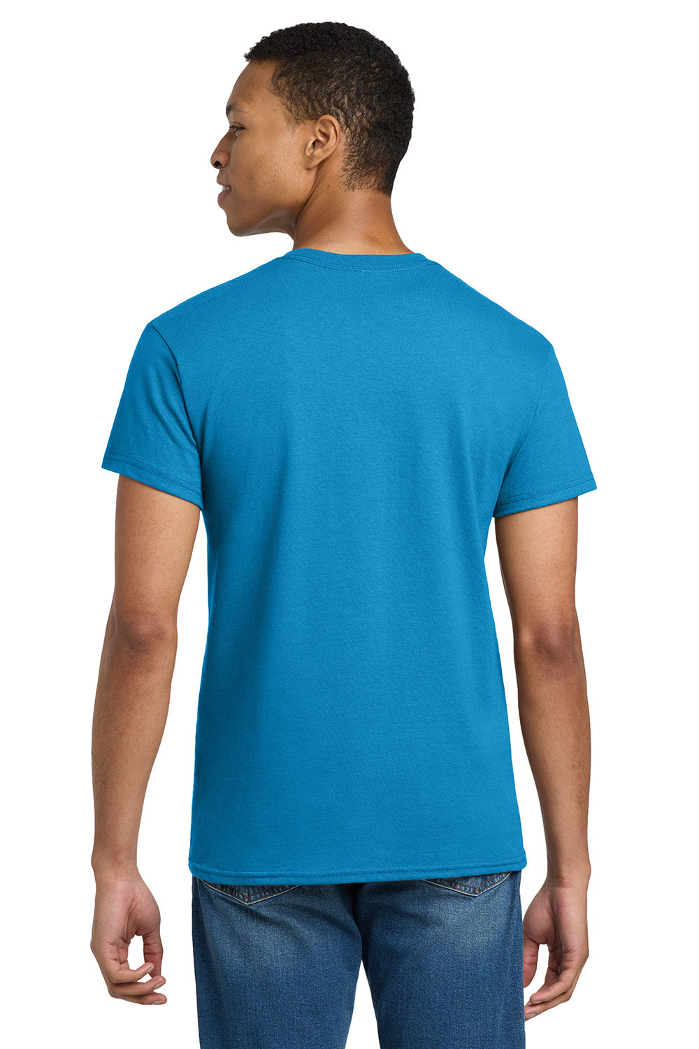 Gildan 2000/G200/G200T Mens Ultra Short Sleeve Crewneck T-Shirt Sapphire Blue Model Back