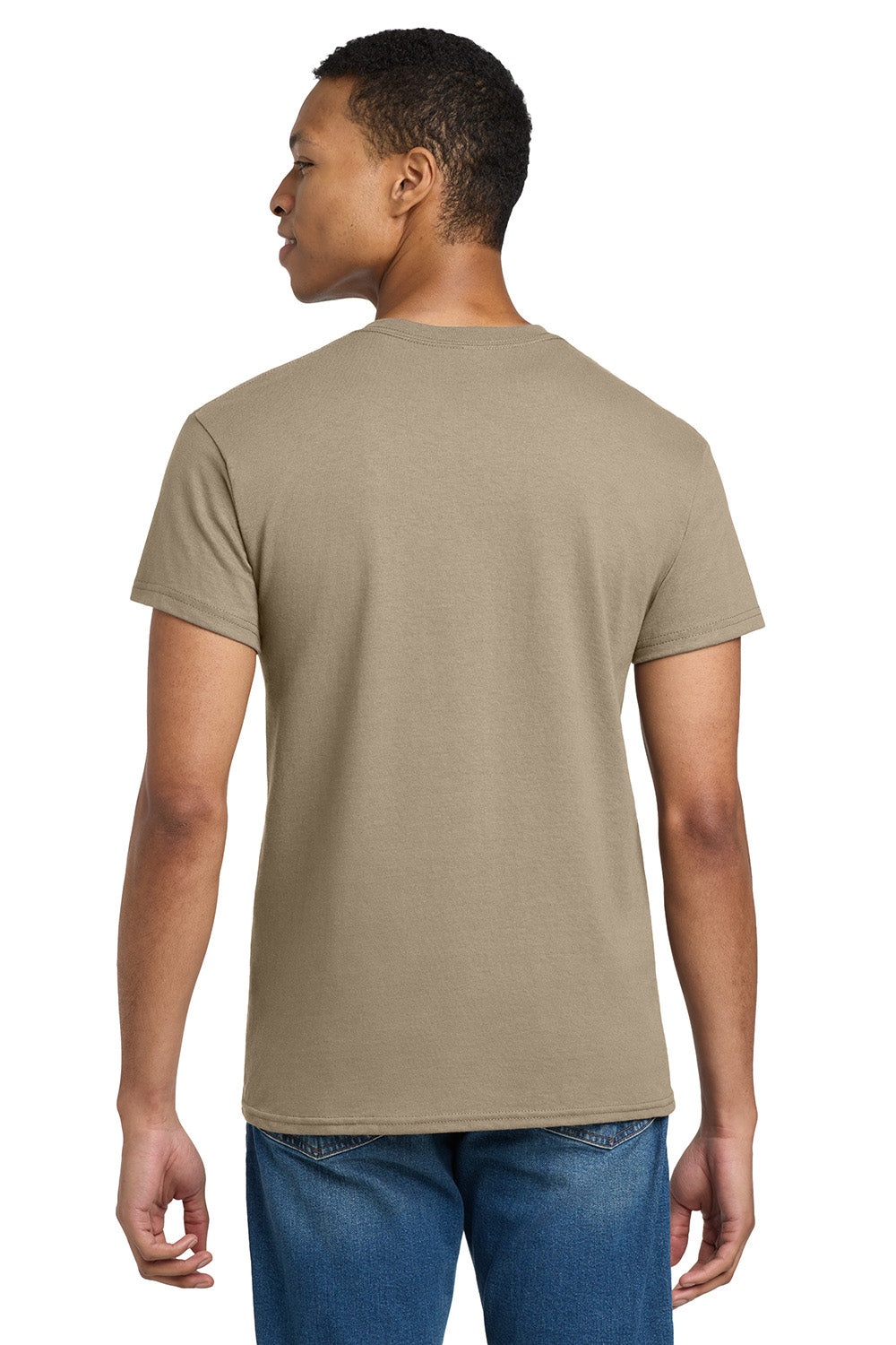 Gildan 2000/G200/G200T Mens Ultra Short Sleeve Crewneck T-Shirt Tan Model Back