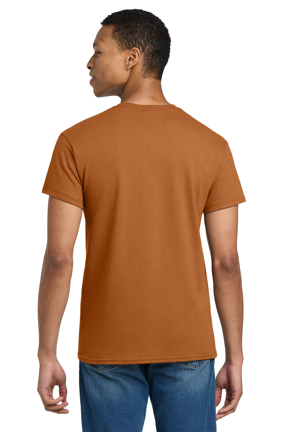 Gildan 2000/G200/G200T Mens Ultra Short Sleeve Crewneck T-Shirt Texas Orange Model Back