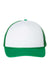 Valucap VC700 Mens Foam Mesh Back Trucker Hat White/Kelly Green Flat Front