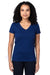 Threadfast Apparel 200RV Womens Ultimate Short Sleeve V-Neck T-Shirt Navy Blue Model Front