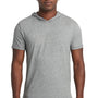 Next Level Mens Mock Twist Short Sleeve Hooded T-Shirt Hoodie - Heather Grey - Closeout