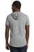 Next Level 2022 Mens Mock Twist Short Sleeve Hooded T-Shirt Hoodie Heather Grey Model Back