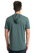 Next Level 2022 Mens Mock Twist Short Sleeve Hooded T-Shirt Hoodie Forest Green Model Back