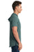 Next Level 2022 Mens Mock Twist Short Sleeve Hooded T-Shirt Hoodie Forest Green Model Side