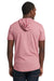 Next Level 2022 Mens Mock Twist Short Sleeve Hooded T-Shirt Hoodie Tech Pink Model Back