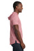 Next Level 2022 Mens Mock Twist Short Sleeve Hooded T-Shirt Hoodie Tech Pink Model Side