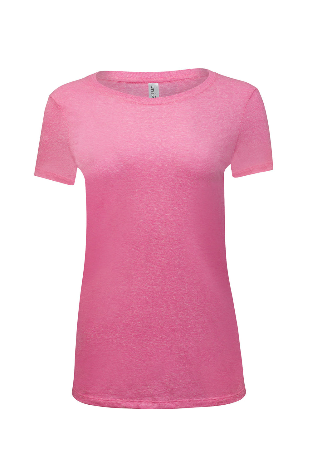 Threadfast Apparel 202A Womens Short Sleeve Crewneck T-Shirt Neon Pink Flat Front