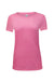 Threadfast Apparel 202A Womens Short Sleeve Crewneck T-Shirt Neon Pink Flat Front