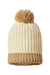 Richardson 143R Mens Chunky Cable Beanie Cream/Mocha Flat Front