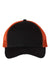 Sportsman AH80 Mens Bio-Washed Trucker Hat Black/Orange Flat Front