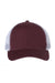 Sportsman AH80 Mens Bio-Washed Trucker Hat Maroon/White Flat Front