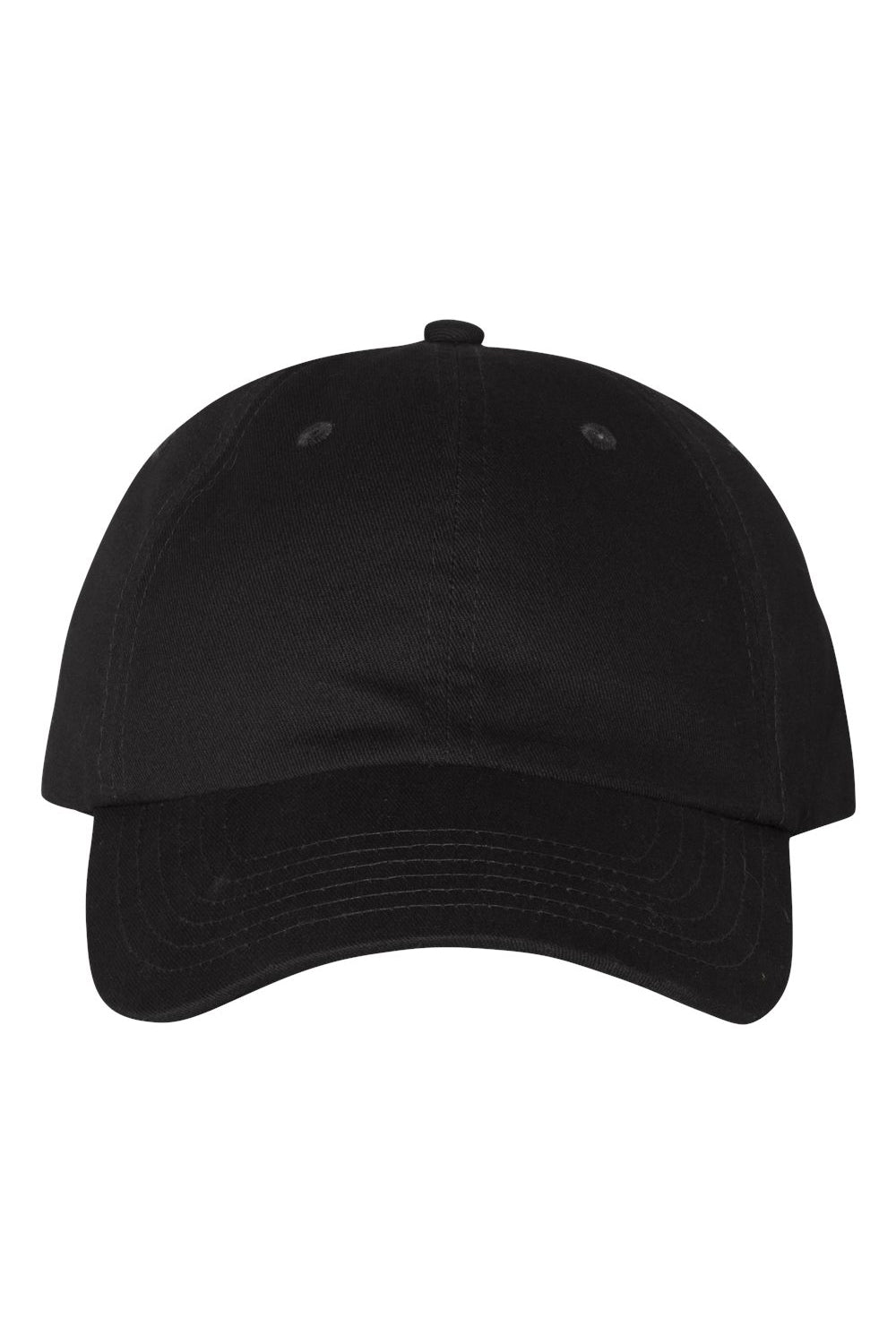 Valucap VC200 Mens Brushed Twill Hat Black Flat Front