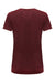 Threadfast Apparel 215B Womens Cross Dye Short Sleeve V-Neck T-Shirt Black Cherry Red Flat Back