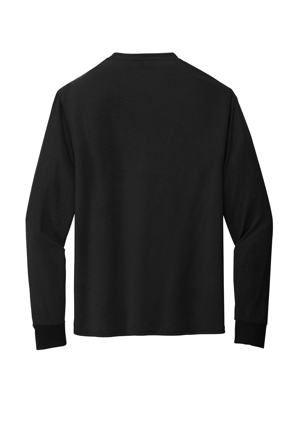 Jerzees 21LS/21ML/21MLR Mens Dri-Power Moisture Wicking Long Sleeve Crewneck T-Shirt Black Flat Back