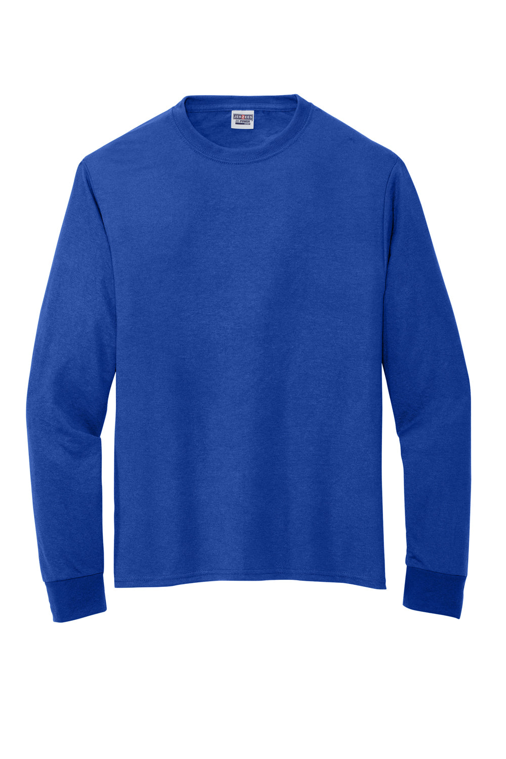 Jerzees 21LS/21ML/21MLR Mens Dri-Power Moisture Wicking Long Sleeve Crewneck T-Shirt Royal Blue Flat Front