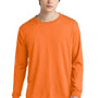 Jerzees Mens Dri-Power Moisture Wicking Long Sleeve Crewneck T-Shirt - Safety Orange