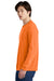 Jerzees 21LS/21ML/21MLR Mens Dri-Power Moisture Wicking Long Sleeve Crewneck T-Shirt Safety Orange Model Side