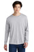 Jerzees 21LS/21ML/21MLR Mens Dri-Power Moisture Wicking Long Sleeve Crewneck T-Shirt Silver Grey Model Front