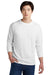 Jerzees 21LS/21ML/21MLR Mens Dri-Power Moisture Wicking Long Sleeve Crewneck T-Shirt White Model Front