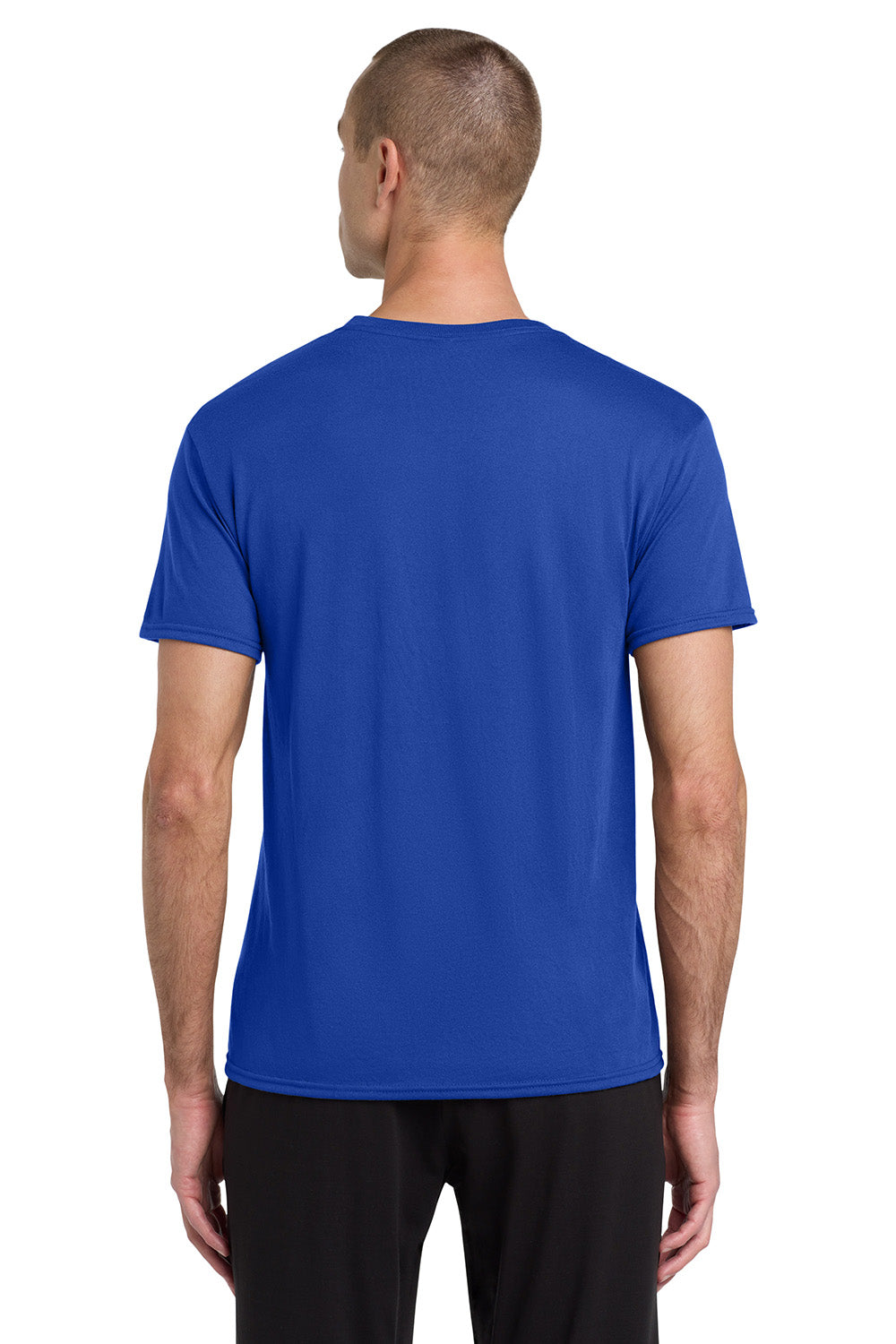 Jerzees 21M/21MR Mens Dri-Power Moisture Wicking Short Sleeve Crewneck T-Shirt Royal Blue Model Back