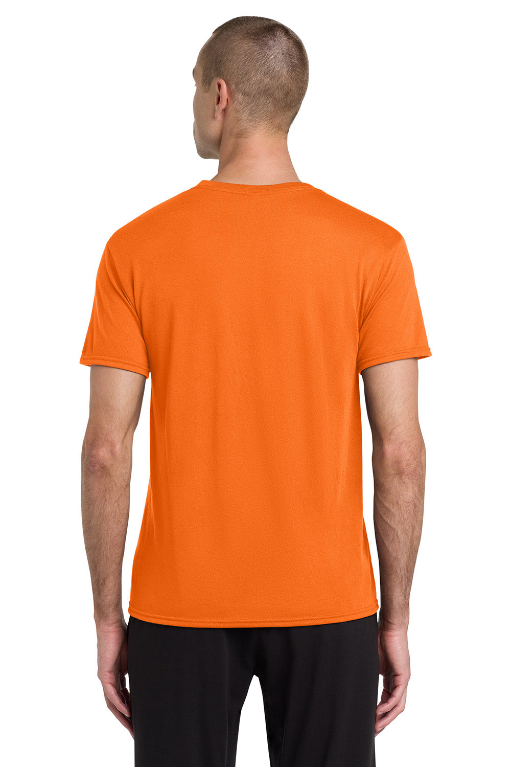 Jerzees 21M/21MR Mens Dri-Power Moisture Wicking Short Sleeve Crewneck T-Shirt Safety Orange Model Back